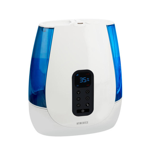 Angled view of the Homedics 120-Hour Warm or Cool Mist Ultrasonic Humidifier with Digital Display